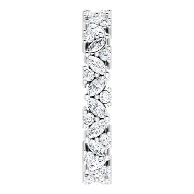 0.96 ct. Marquise & Round Diamond Eternity Band-VIRABYANI